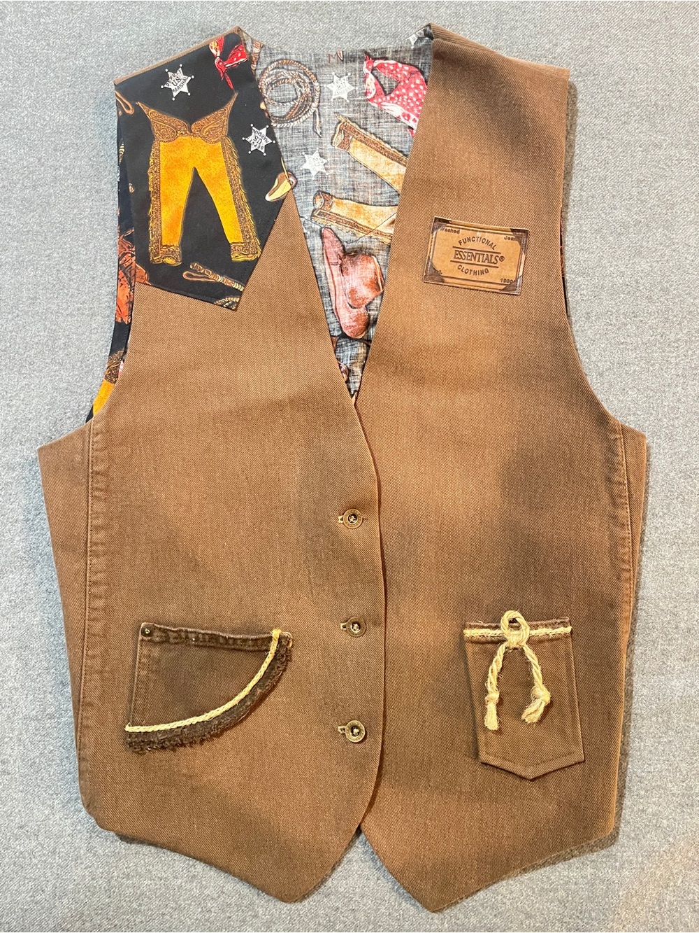 Vintage Western Vest with Decorative Trim